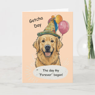 Goldener Retriever Gotcha-Tag-Feier Karte
