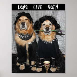 Goldener Retriever Goth Style Poster