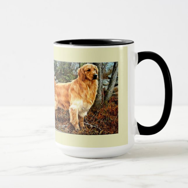 Goldener Retriever-große Jungen-Wecker-Tasse Tasse (Rechts)