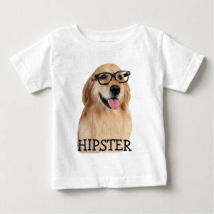 Goldener Retriever-Hipster-Nerd Baby T-shirt