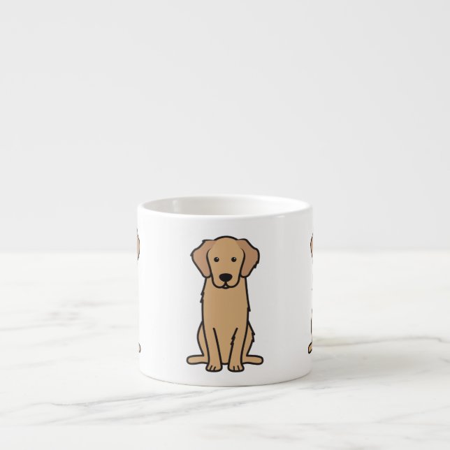 Goldener Retriever-HundeCartoon Espressotasse (Vorderseite)