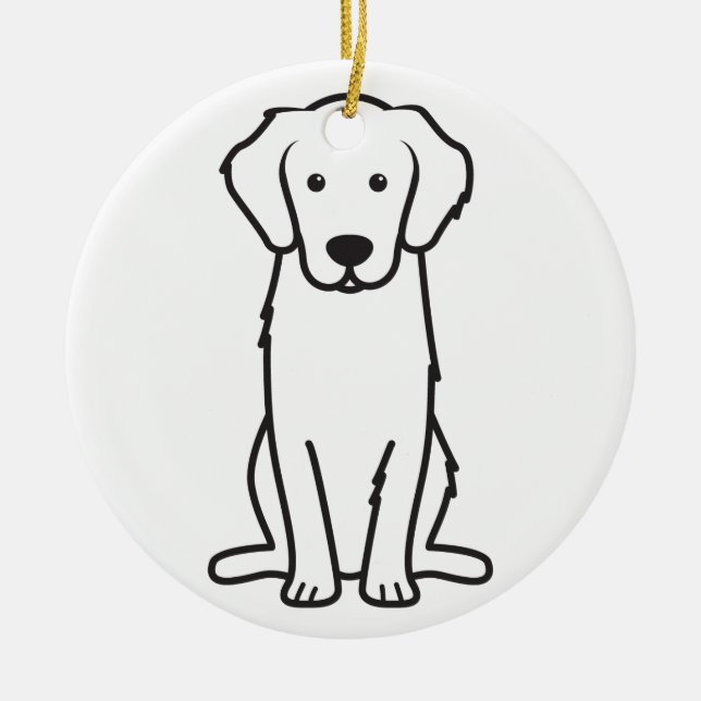 Goldener Retriever-HundeCartoon Keramikornament (Vorne)