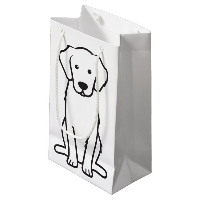 Goldener Retriever-HundeCartoon Kleine Geschenktüte (Vorderseite Schrägansicht)