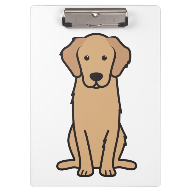 Goldener Retriever-HundeCartoon Klemmbrett (Vorderseite)