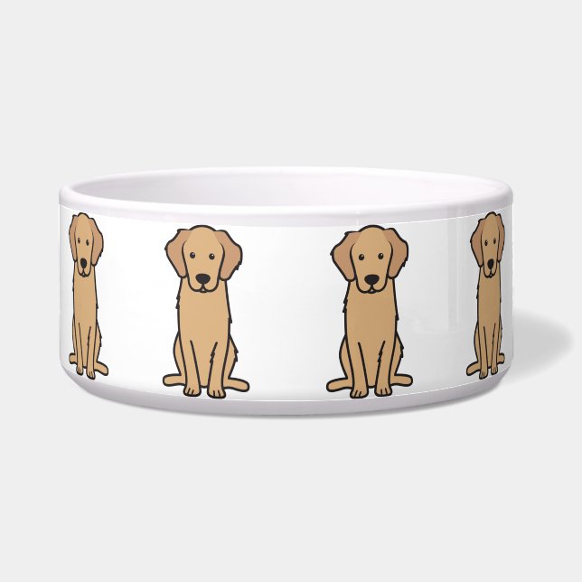 Goldener Retriever-HundeCartoon Napf (Vorderseite)