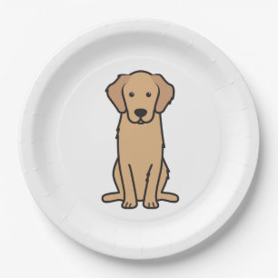 Goldener Retriever-HundeCartoon Pappteller