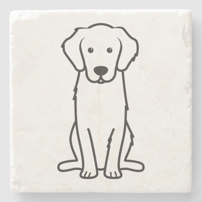 Goldener Retriever-HundeCartoon Steinuntersetzer (Vorderseite)