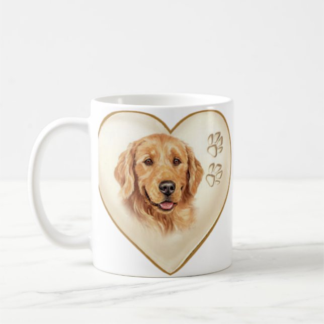 Goldener Retriever-Hundekaffee-Tassen-Schale Kaffeetasse (Links)