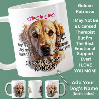 Goldener Retriever, Hundename hinzufügen, Text änd Kaffeetasse