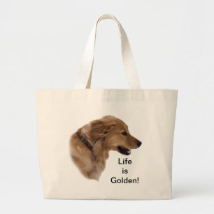 Goldener Retriever-HundeTaschen-Tasche Jumbo Stoffbeutel