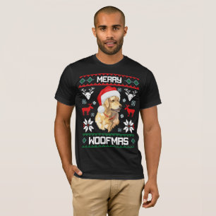 Goldener Retriever-Hundfröhliches Woofmas T-Shirt