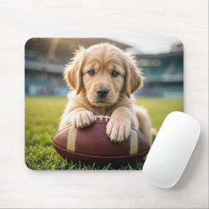 Goldener Retriever im Fußball Mousepad