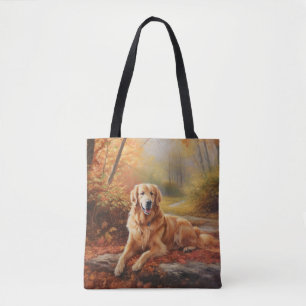 Goldener Retriever im Herbst Leaves Inspiriert