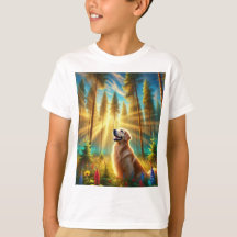 Goldener Retriever im verzauberten Wald