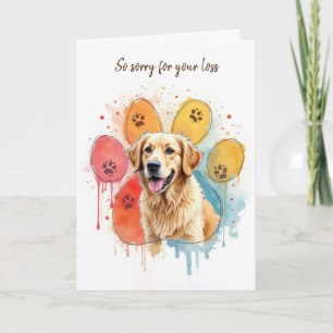 Goldener Retriever in Paw Print Karte