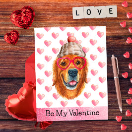 Goldener Retriever ist mein Valentinhund Valentini Feiertagspostkarte