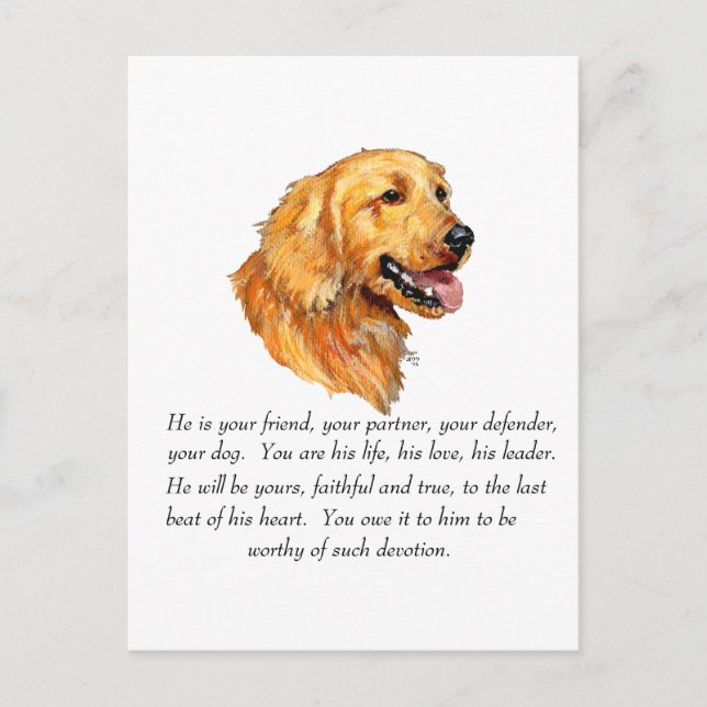 Goldener Retriever Keepake Postkarte (Vorderseite)