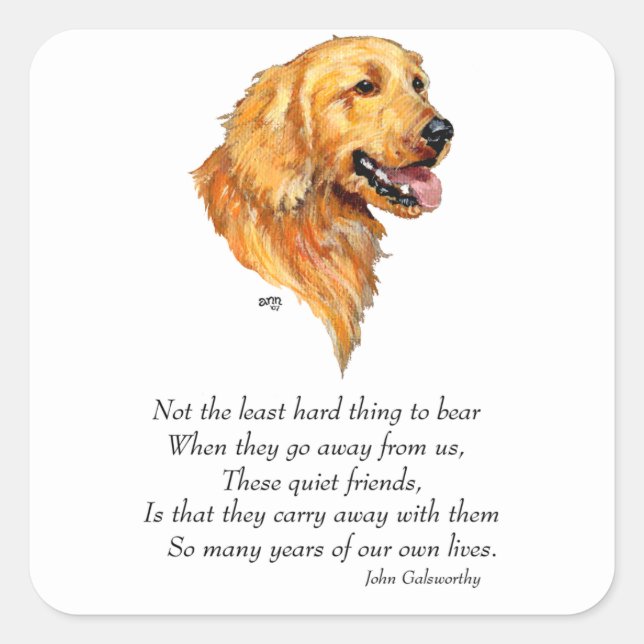 Goldener Retriever Keepake Quadratischer Aufkleber (Vorderseite)