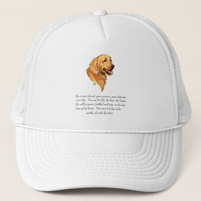 Goldener Retriever Keepake Truckerkappe (Vorderseite)