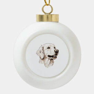 Goldener Retriever Keramik Kugel-Ornament