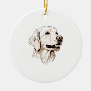 Goldener Retriever Keramik Ornament
