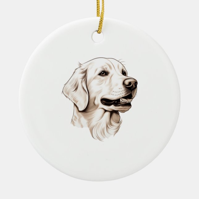 Goldener Retriever Keramik Ornament (Vorne)