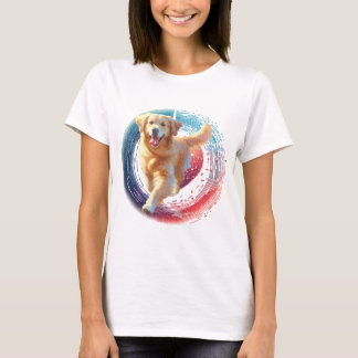 Goldener Retriever mit Abstraktem Hintergrund T-Shirt
