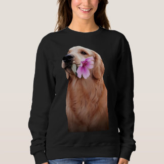 Goldener Retriever mit Blume Sweatshirt