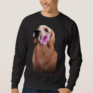 Goldener Retriever mit Blume Sweatshirt