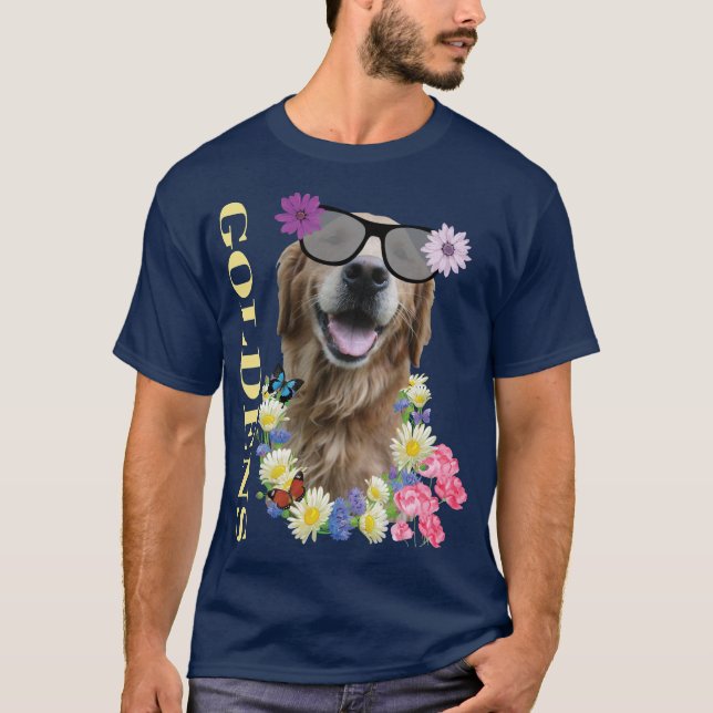 Goldener Retriever mit gedämpfter Sonnenbrille T - T-Shirt (Vorderseite)