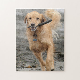 Goldener Retriever mit Mundkiefer Puzzle