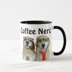 Goldener Retriever mit Nerd-Gläsern Tasse