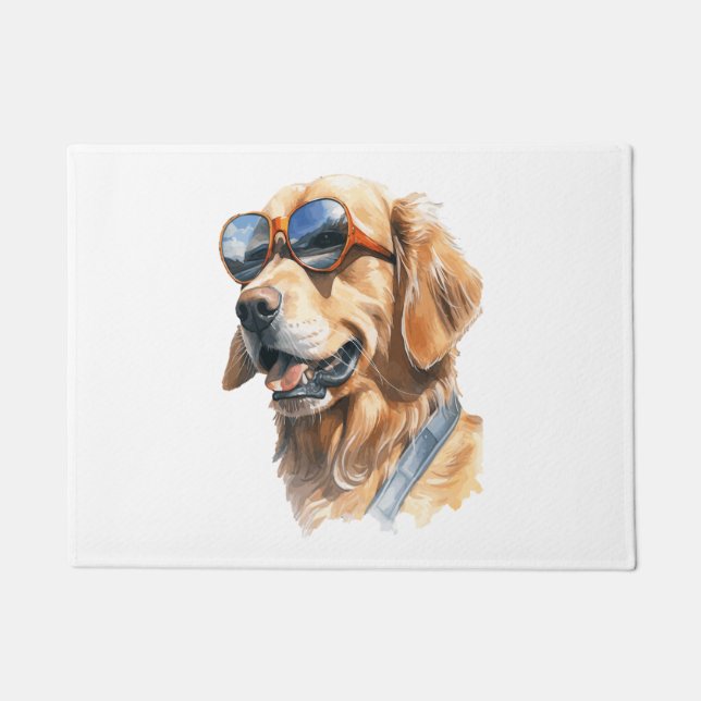 Goldener Retriever mit Sonnenbrille 2 Fußmatte (Vorderseite)