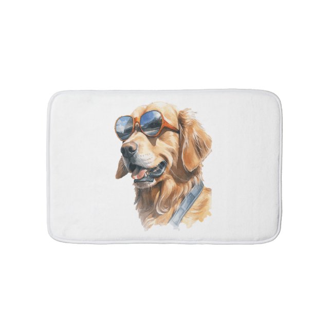 Goldener Retriever mit Sonnenbrille Badematte (Vorderseite)