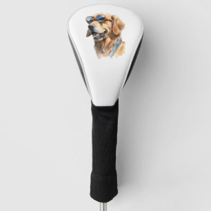 Goldener Retriever mit Sonnenbrille Golf Headcover
