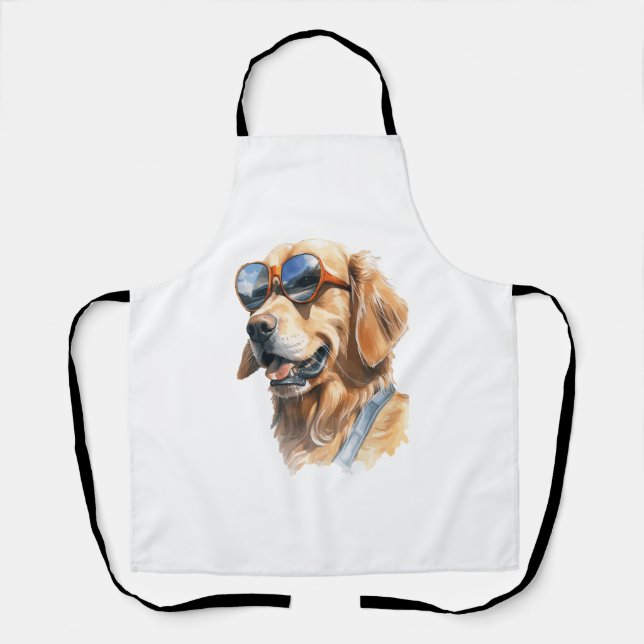 Goldener Retriever mit Sonnenbrille Schürze (Vorderseite)
