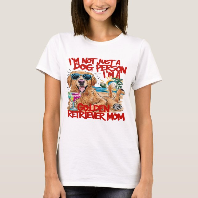 Goldener Retriever mit Sonnenbrille und Drink T-Shirt (Vorderseite)