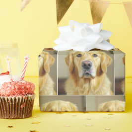Goldener Retriever mit Sprinklen an der Nase Geschenkpapier