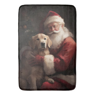Goldener Retriever mit Weihnachten Badematte