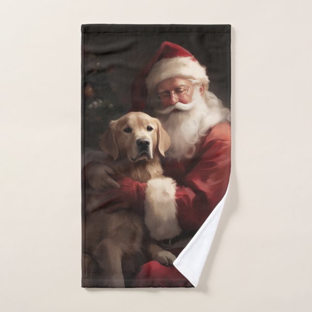 Goldener Retriever mit Weihnachten Badhandtuch Set (Handtuch)
