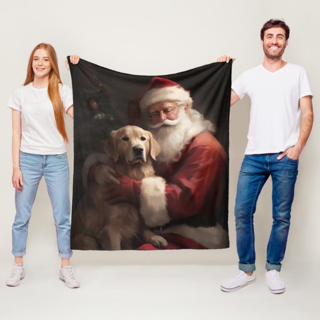Goldener Retriever mit Weihnachten Fleecedecke (Beispiel)