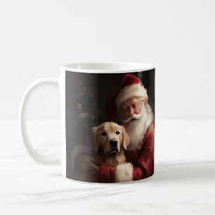 Goldener Retriever mit Weihnachten Kaffeetasse