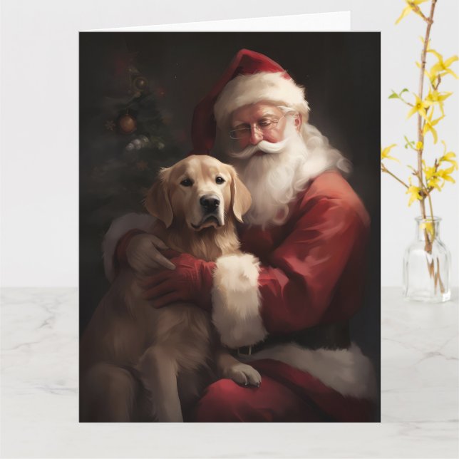 Goldener Retriever mit Weihnachten Karte (Gelbe Blume)