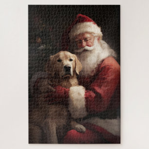Goldener Retriever mit Weihnachten Puzzle