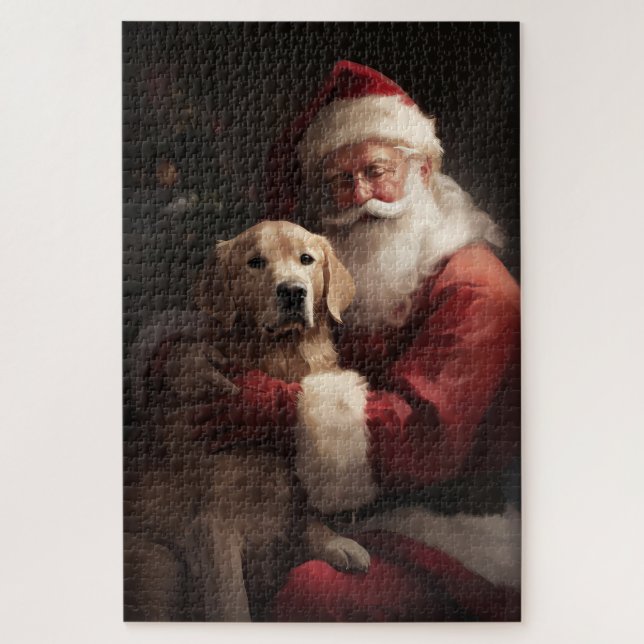 Goldener Retriever mit Weihnachten Puzzle (Vertikal)