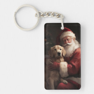 Goldener Retriever mit Weihnachten Schlüsselanhänger