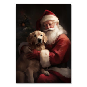 Goldener Retriever mit Weihnachten Tischnummer