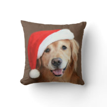 Goldener Retriever mit Weihnachtsmannmütze
