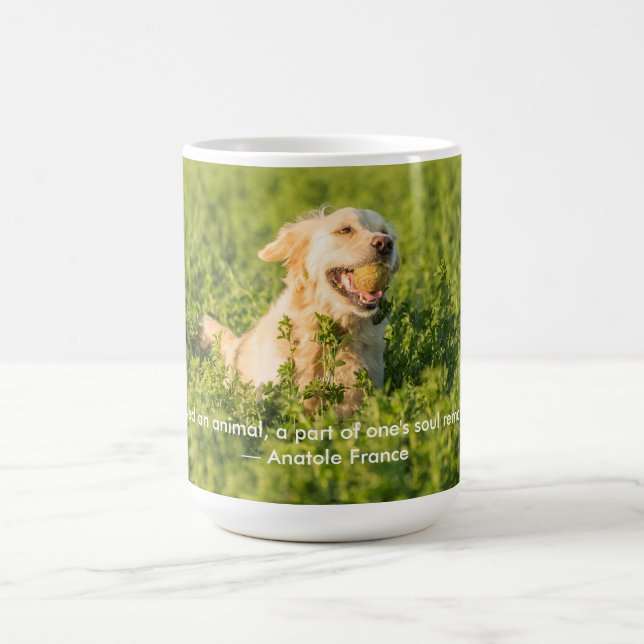 Goldener Retriever mit Zitat Kaffeetasse (Mittel)