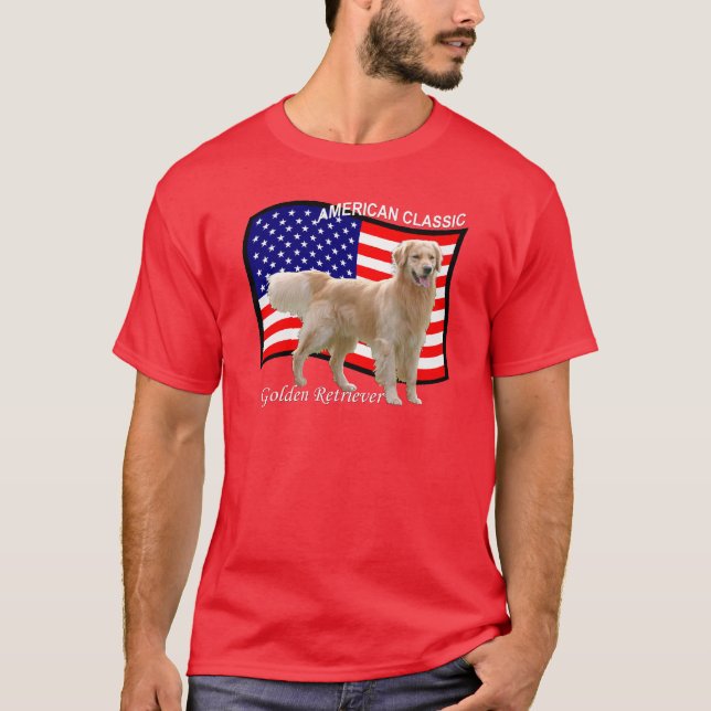 Goldener Retriever-patriotischer T - Shirt (Vorderseite)